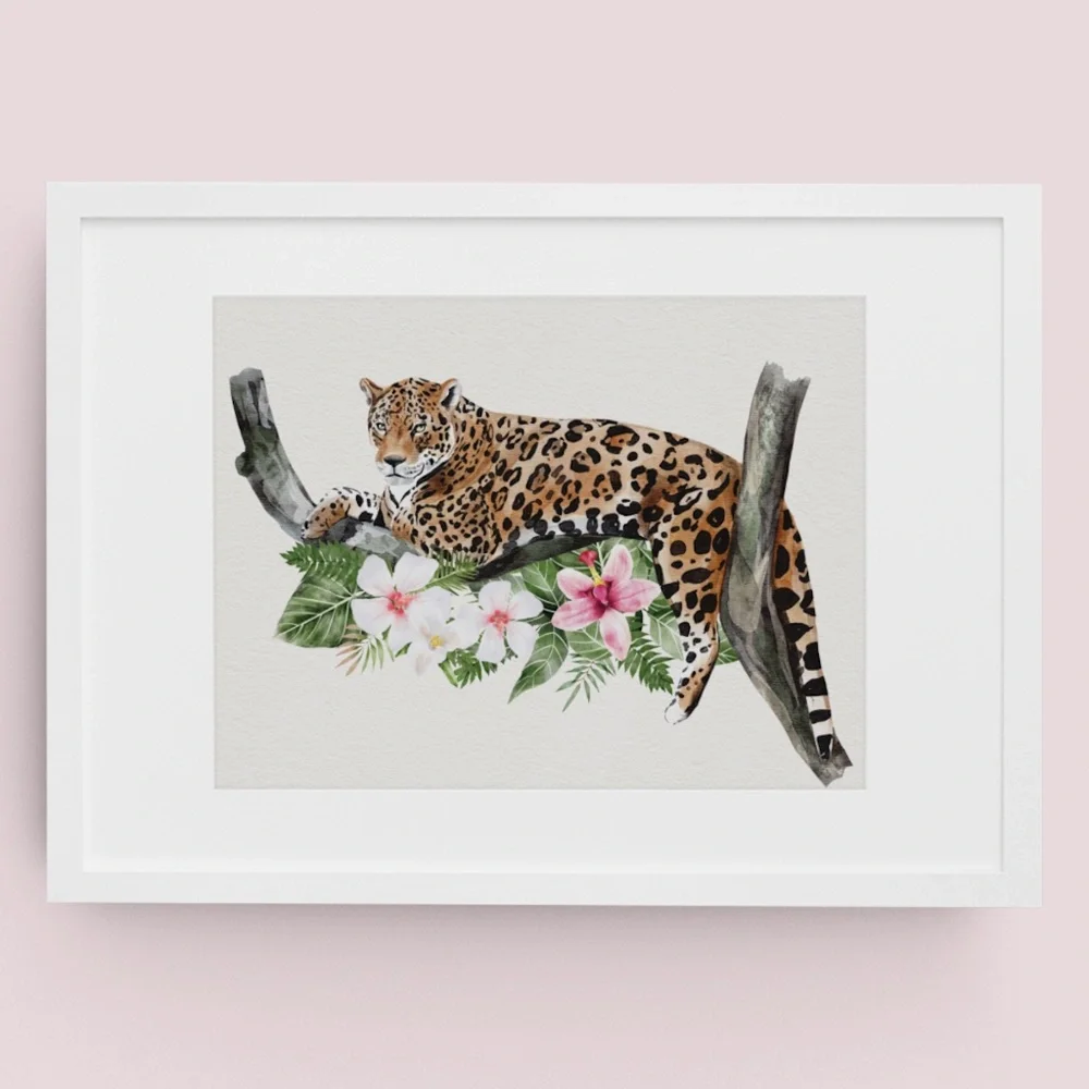 Jaguar Watercolor Illustration Wall Art Print Poster Unframed - Picture 10 of 10
